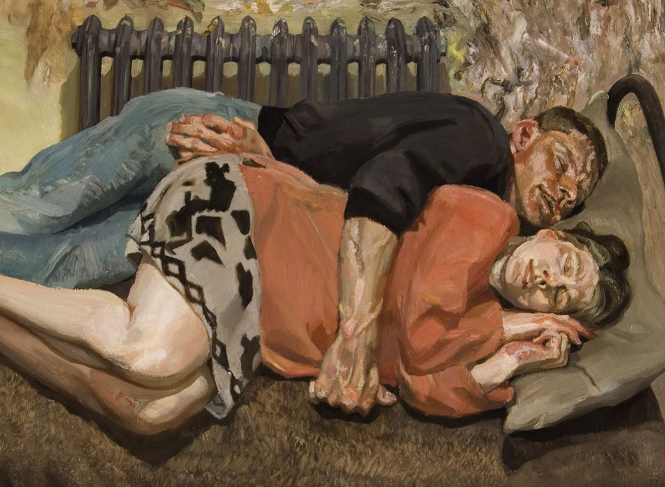 Ib And Her Husband (detail) by Lucian Freud